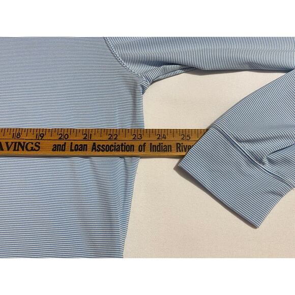 Straight Down Golf Pullover – Men’s XL, Blue/White Stripe, 1/4 Zip Long Sleeve - Picture 5 of 10